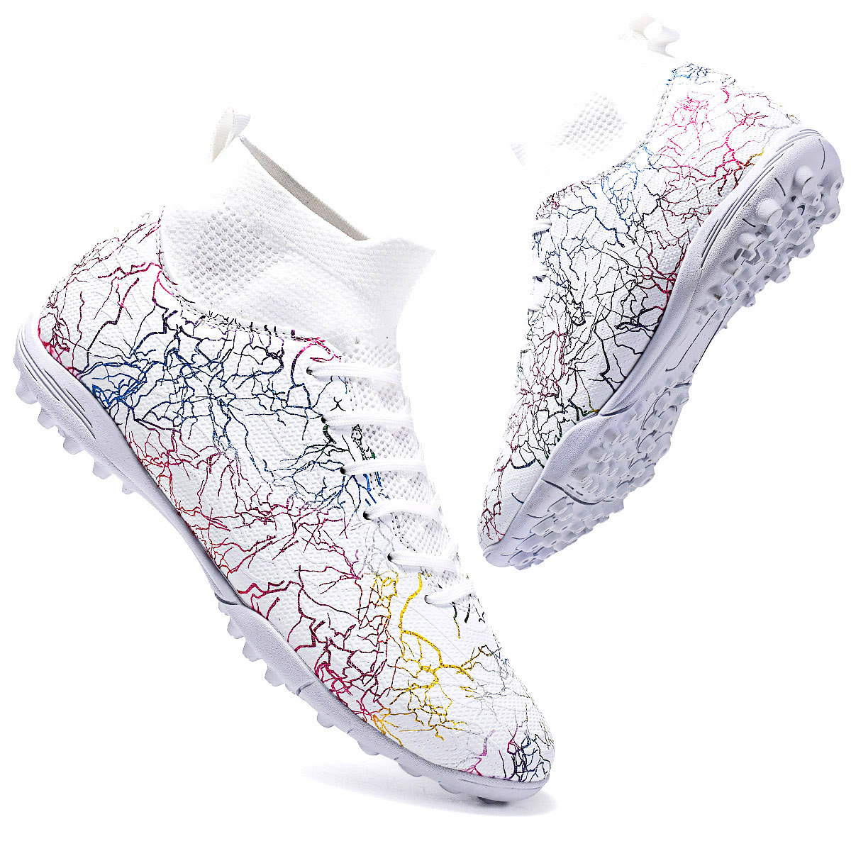 Zapatos de fútbol de alto impacto para hombres camuflado transpirable entrenamiento profesional de estudiantes zapatos de fútbol de clavos largos transfronterizos explosivos zapatos de fútbol de clavos