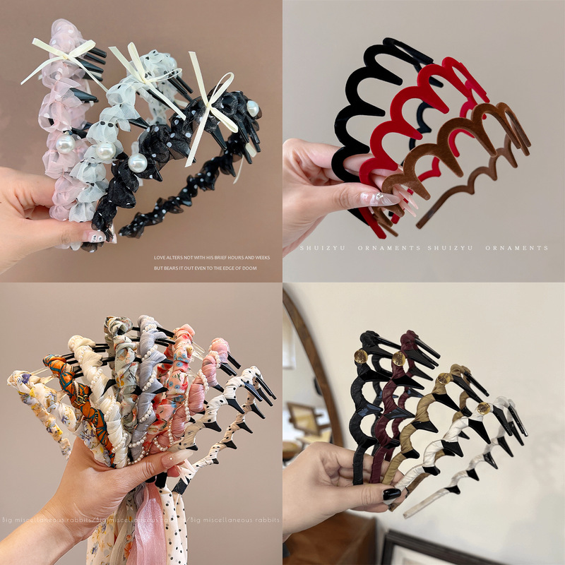 fashion summer headband high-grade face-looking small temperament hair tie new wave fluffy hairpin for women headband headdress