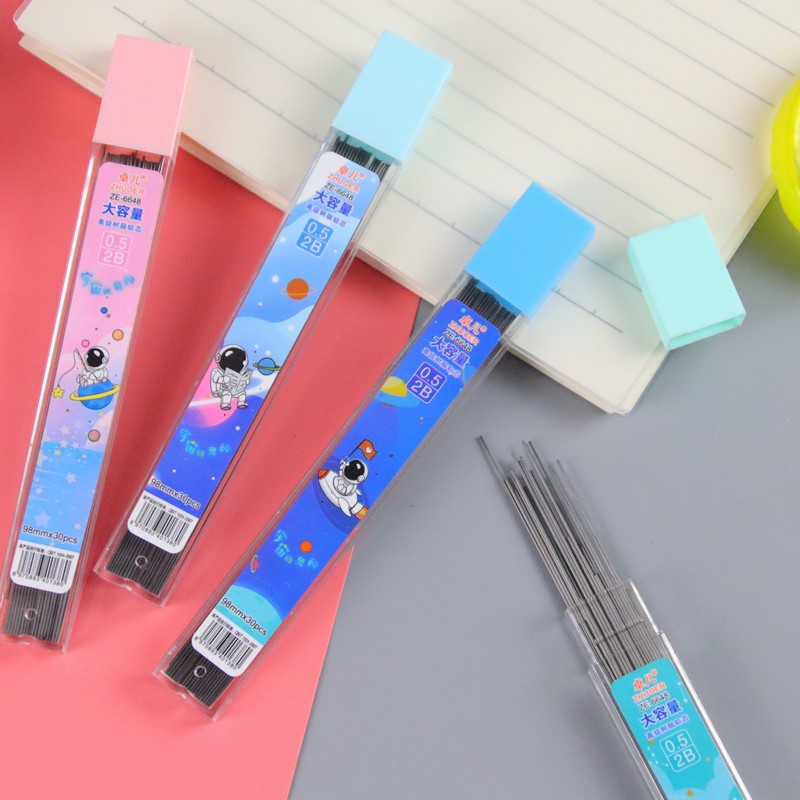 Minas para Lápiz Mecánico 2B de 0.5mm para Escritura