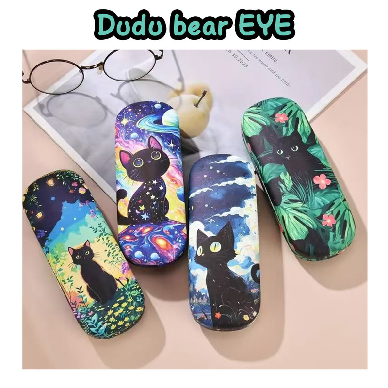 Cross-border new glasses box simple and beautiful high-end cat storage glasses sunglasses sunglasses portable dustproof and pressure-proof