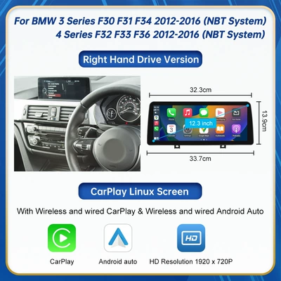 CarPlay car radio navigation – Car display - 123inch-suitable-for-bmw-3-series-4-series-2012-2016-nbt-system-right-hand-drive-cars