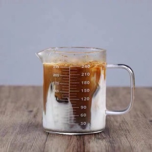 Wholesale glass measuring cup 240ml with scale household baking measuring cup with handle heat-resistant glass kettle