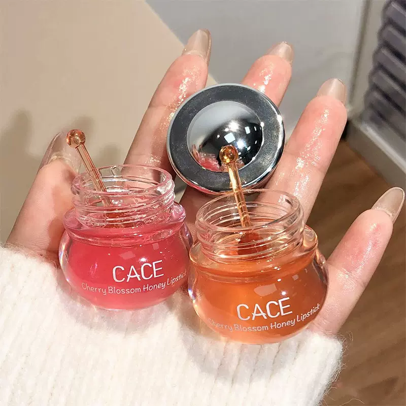CACE樱花蜂蜜唇膏保湿滋润干唇修护裂纹粉嫩嘟嘟唇一件代发批发