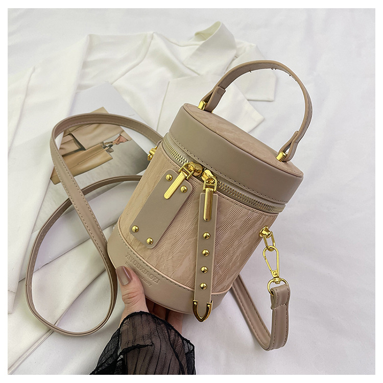 Piccola borsa a secchiello cilindrica di alta qualità per le donne, estate 2024, alla moda e versatile_voghion.com
