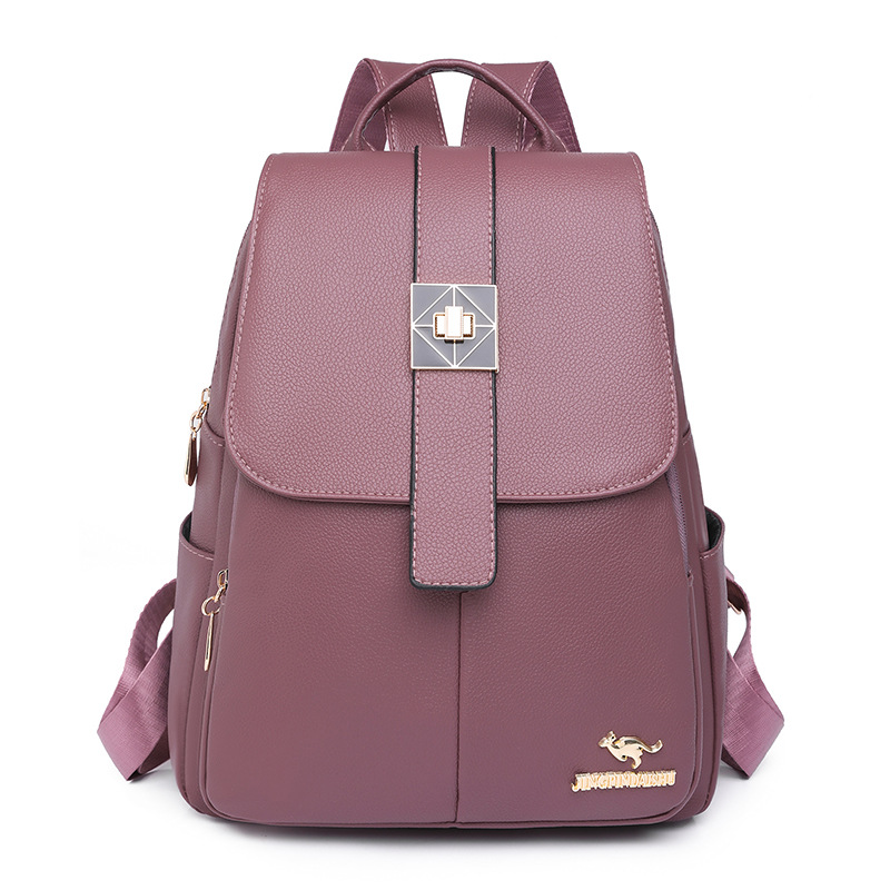 Comercio exterior al por mayor 2023 invierno nuevo estilo coreano damas PU mochila simple salvaje mochila de viaje al aire libre mochila escolar