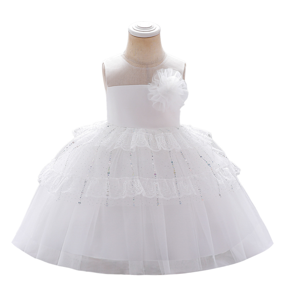 Ropa para niños europeos y americanos Nuevo vestido de niña de flores infantil vestido de niña cumpleaños fotografía vestido de un año image 6