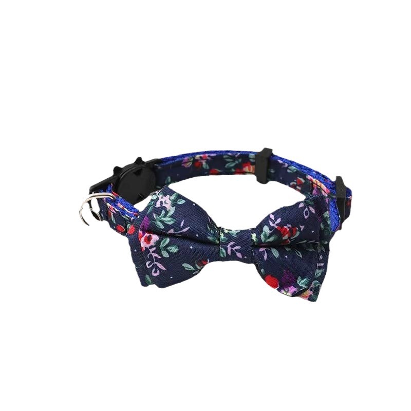 Productos para mascotas transfronterizos al por mayor serie de flores verdes collar de mascotas collar de arco desmontable collar de perro collar de gato