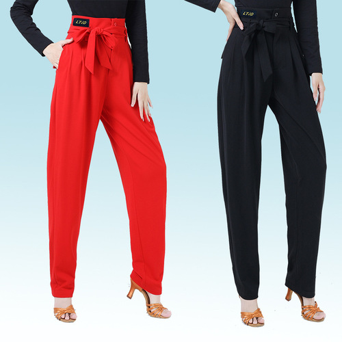 Spring and Autumn Jitterbug Square Dance Team Small Feet Elastic High Waist Team Uniforms Practice Performance Wear Pants to Show Slim Commuting Temperament