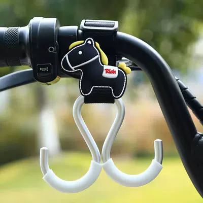 and Helmets, Other Electric Vehicle Accessories - black-webbing-aluminum-double-hook-short-style-get-rich-quick