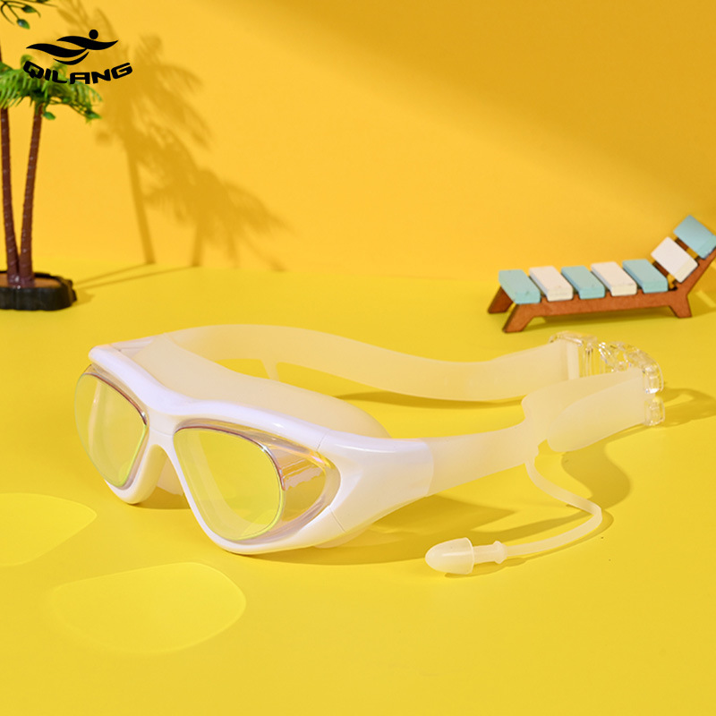 Lentes de natación para adulto con tapones para oídos de PC antivaho para natación