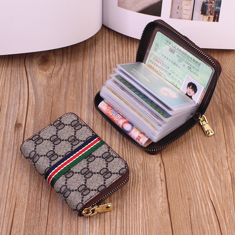 European and American driver's license cover zipper card holder women's and men's card page card holder credit card holder small coin purse card bag trendy