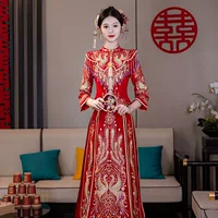 2024, новая одежда Xiuhe для тяжелой промышленности, свадебная одежда для тостов, китайская свадебная одежда, элитная одежда-павильон, свадебные платья Xiuhe для женщин
