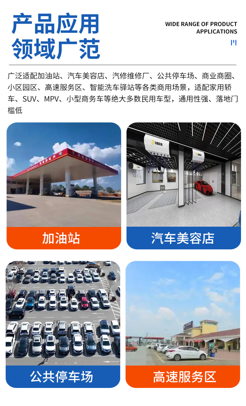 Reciprocating self-service car wash machine, intelligent gantry fully automatic car wash machine, parking lot and gas station commercial car wash machine