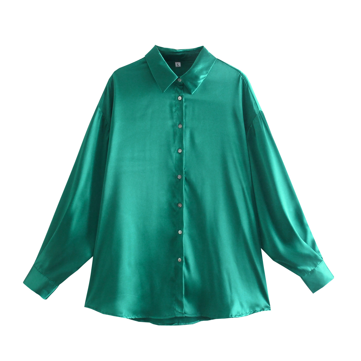 Solid Color Long Sleeve Smooth Shirt NSLQS101228