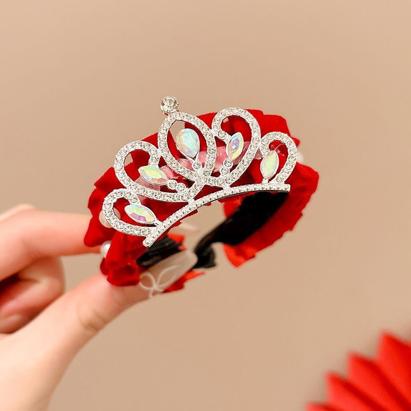 Princesa coronada en fuga Princesa perilla de cabello de niña perilla de cabello de cola de caballo perilla de cabello de niña perilla tarjeta de cabello tocado