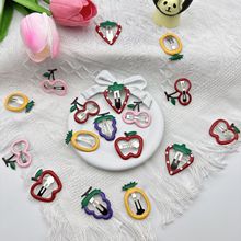 日韩新款水果bb夹滴油刘海夹可爱边夹苹果樱桃草莓儿童发夹女发饰