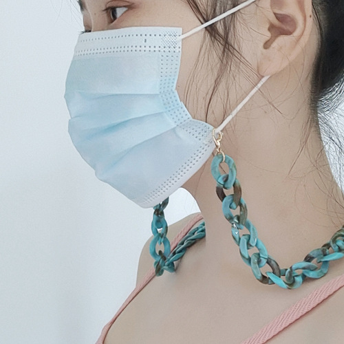 Cross-border European and American halter neck glasses chain anti-slip and anti-lost acrylic chain retro leopard print sexy jewelry accessories