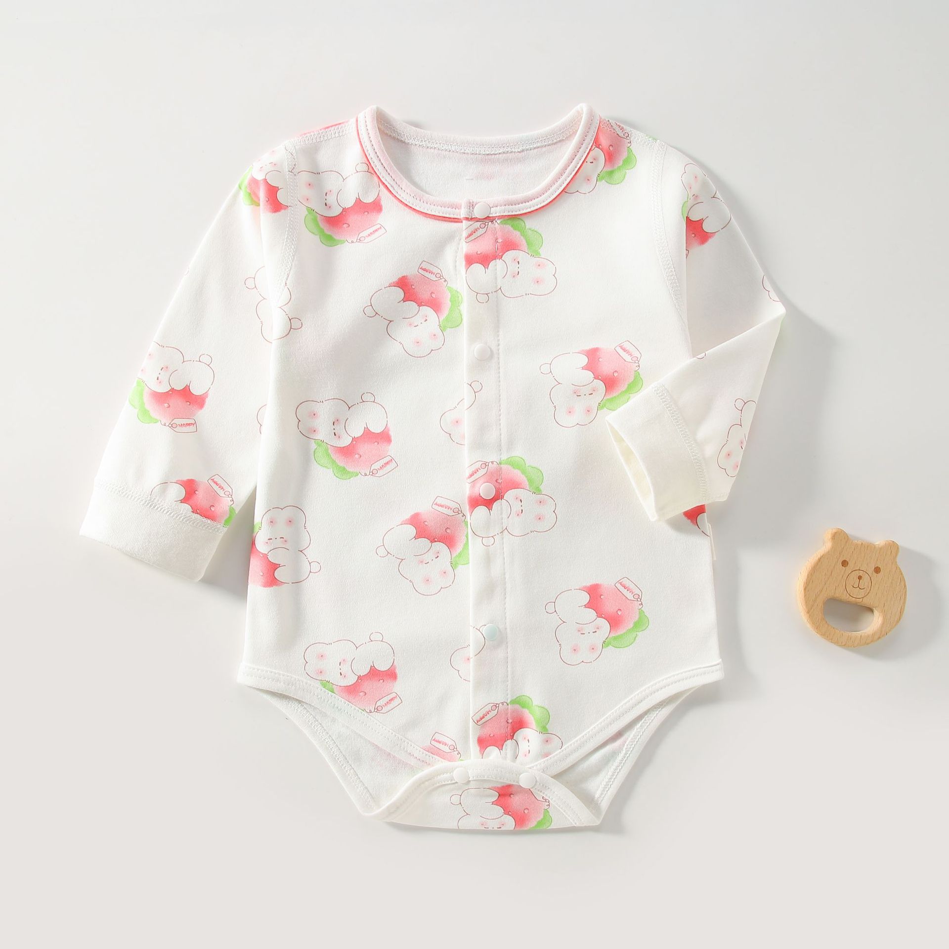 Pure Cotton Baby Bodysuit for Newborns, 0-12 Months, Skeleton-Free, Pajama Top, Climbing Suit, Four-Season Triangle Bodysuit