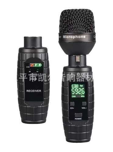 Kael Wireless Transmission Transmitter System Handheld Dynamic Microphone Wired to Wireless UHF Grenade Microphone