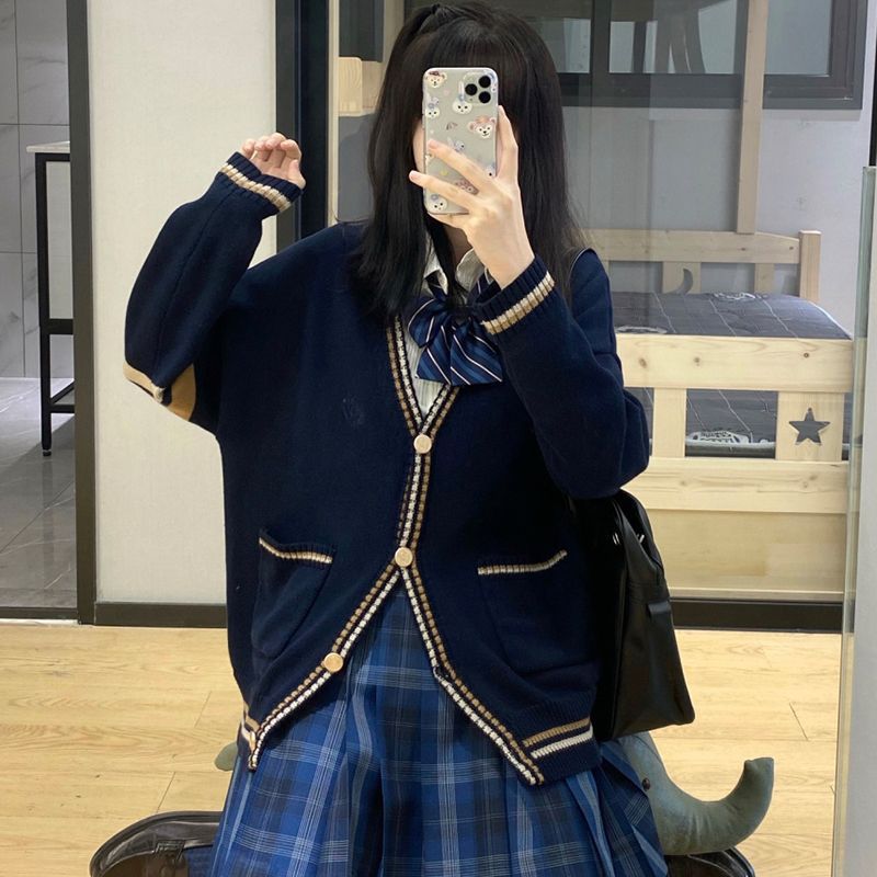 [78.3 위안 잡아 499 조각 잡아 당기고 복원 87 위안] 오리지널 JK 유니폼 스웨터 풀 세트 봄과 가을 일본 학교