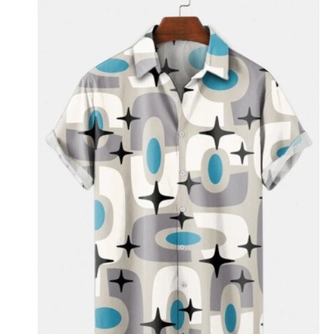 Summer Cross-Border 3D Printed Men's Short-Sleeve Shirt, Fashionable and Comfortable, Popular Cross-Border Order, Milk Silk, Wrinkle-Resistant, Stain-Resistant