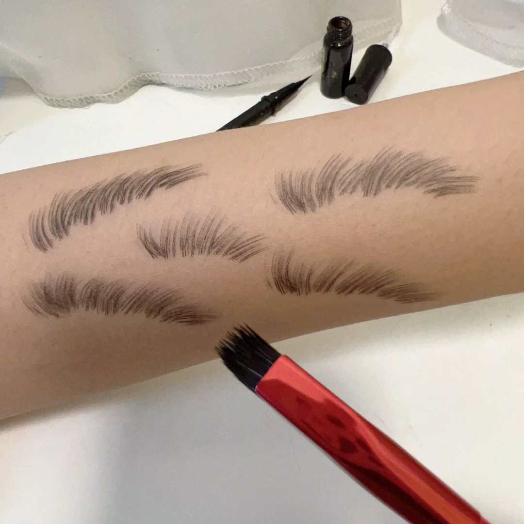 Square professional eyebrow dye, brush, natural style