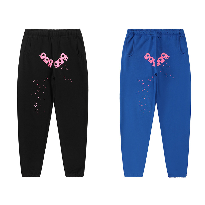 2025 Spring and Autumn New S@P5De Spider Web 555 Three-Dimensional Foam Casual Pants for Men and Women Same Style One Piece Wholesale