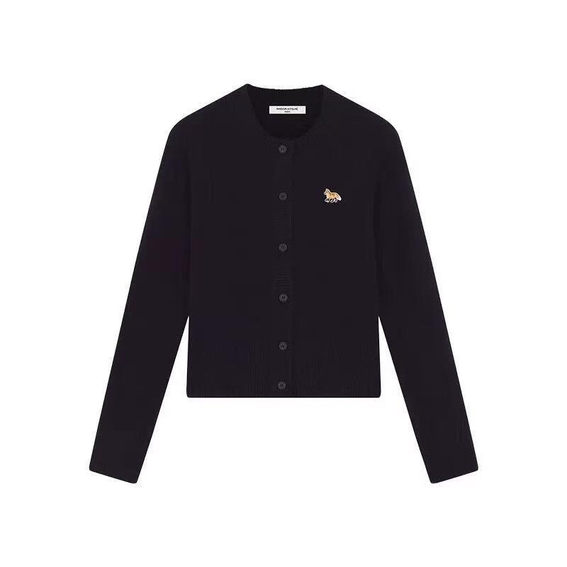 New! Classic Fox Embroidered Wool Cardigan Alpaca Blended Knitwear Knitwear Jacket