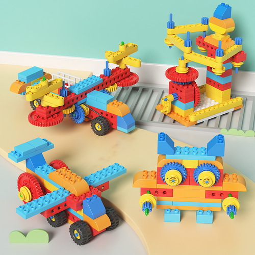 Compatible with Lego Education 1-3 grade assembly puzzle building blocks 2-3-6 years old educational institution large grain gear 