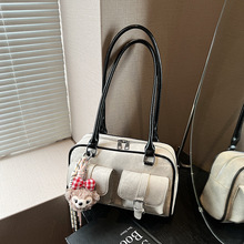 2025新款复古学院风百搭大容量休闲大学生上课通勤包单肩手提包