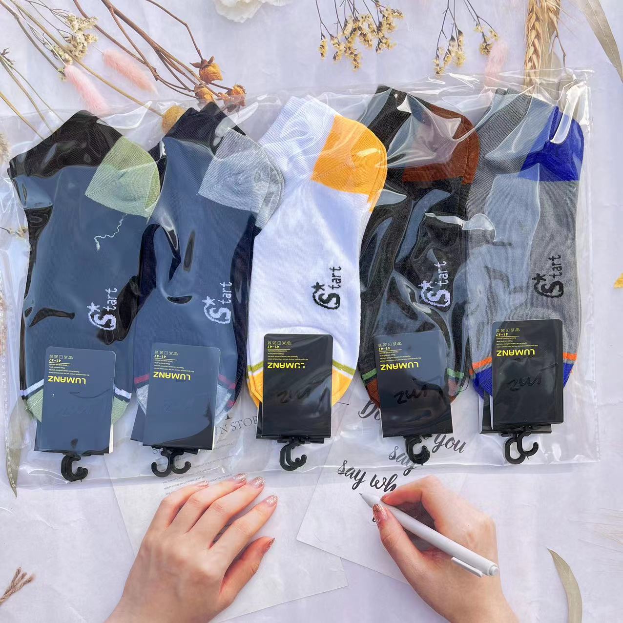 2023新潮款精梳棉短袜春夏季男女运动学院风吸汗船袜详情14