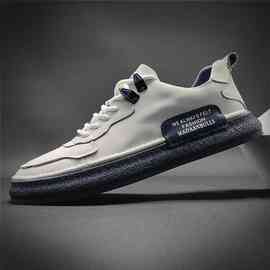 欧洲站ins男鞋真皮休闲鞋百搭男士小白鞋超轻白鞋春季鞋子板鞋男