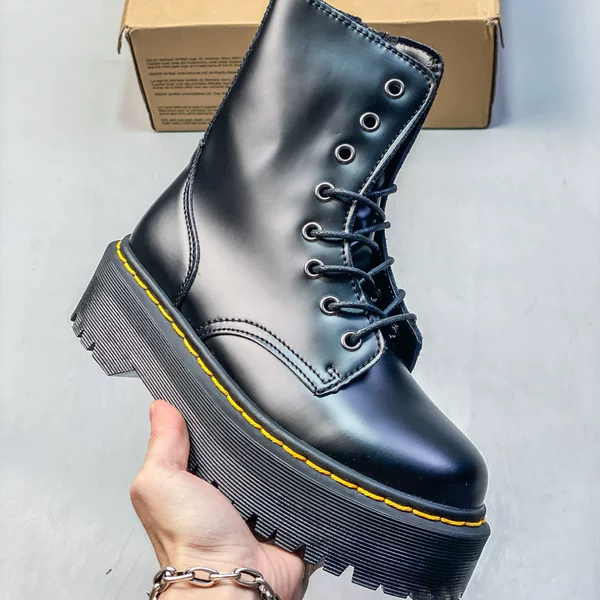 Song Yanfei's Same Style Dark Five-Pointed Star Boots for Women, Genuine Leather Thick-Soled Casual Short Boots for Men, Black Mid-Calf Trendy Shoes