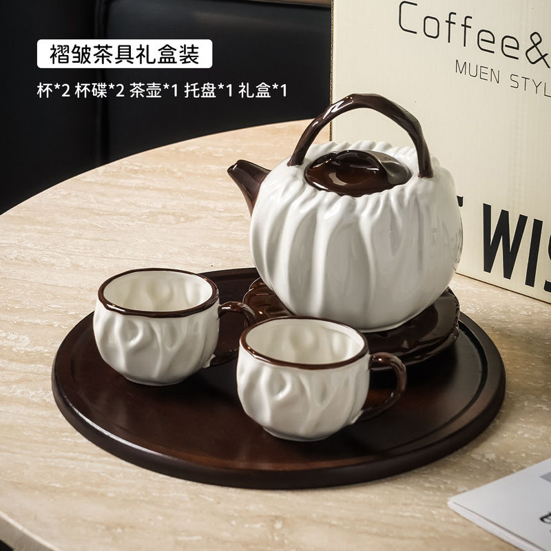 创意陶瓷水具套装复古高级感茶具高颜值茶壶咖啡杯碟大套套装礼品|undefined