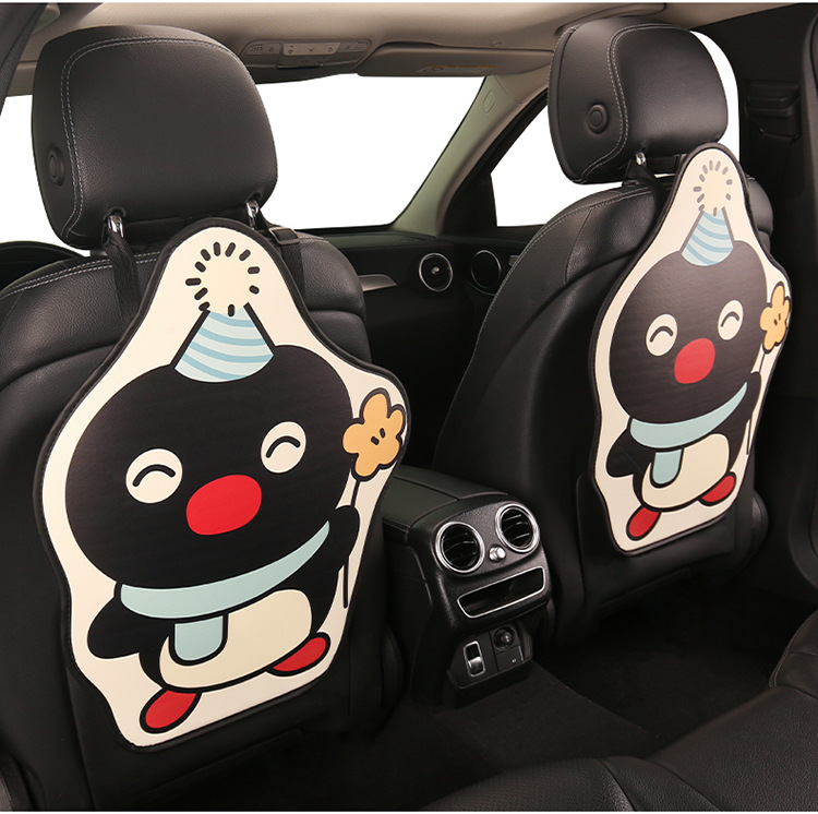 Penguin Cute Lady Cartoon Car Seat Back Anti-Kick Pad Universal Car Seat Anti-Stain Pad Anti-Dirt Pad for Back Seat