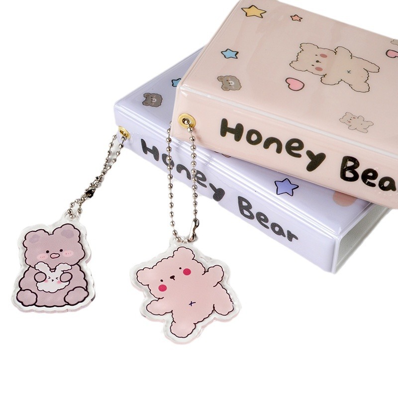 Suministro al por mayor INS café oso pequeño tamaño 3 pulgadas 4 pulgadas mini álbum insertar PP álbum tarjeta de visita libro