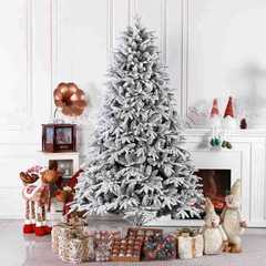 Snowy Christmas Tree PE Mixed PVC Velour Christmas Tree Manufacturer Christmas 210CM Snowflake Landscape Decor Tree Snowfall Tree