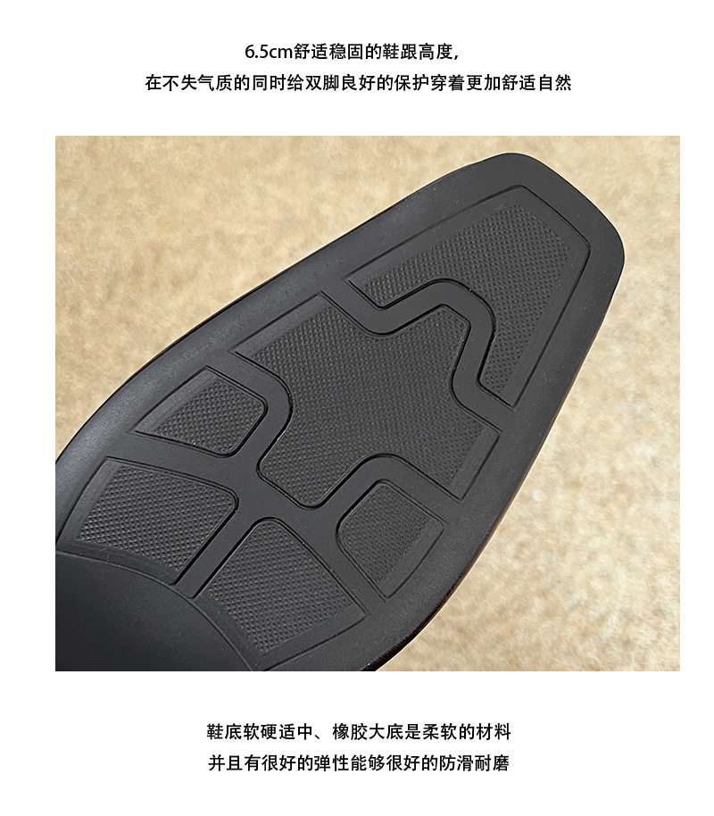 Bốt nữ ngắn cổ gót cao 6–8 cm mũi vuông khóa kéo sau dáng ôm chân — Màu nâu (lớp lót nhung), Màu đen (lớp lót nhung) chi tiết 13