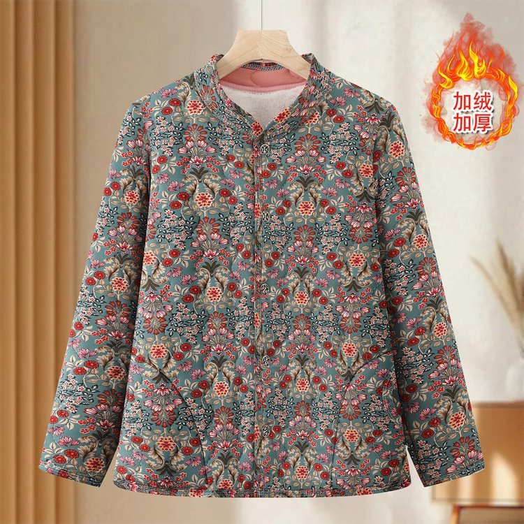 中老年妈妈装棉衣内外穿棉袄女装后背奶奶棉服后背加绒轻便小棉衣|undefined