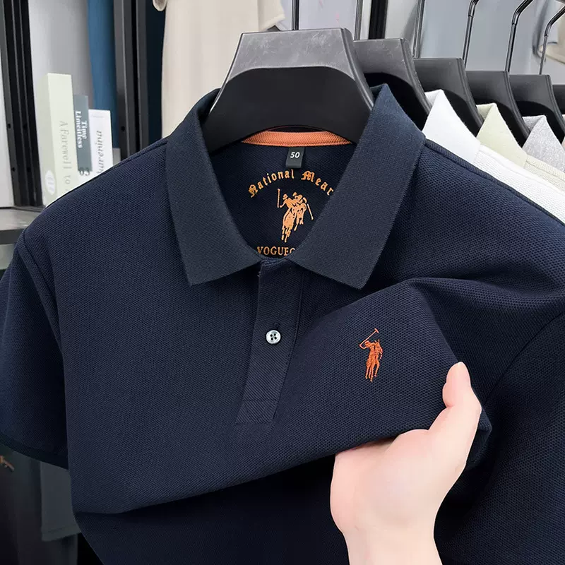 保罗polo衫短袖男100%纯棉刺绣夏季t恤短袖男翻领半袖男装上衣