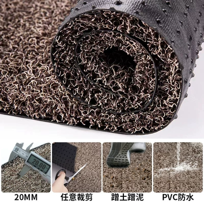 Avtomobil döşəmə paspasları – Loop Floor Mats, Thickened Wire Loop - rice-brown-nail-bottom-20mm-upgrade-6080cm-car-drivers-position