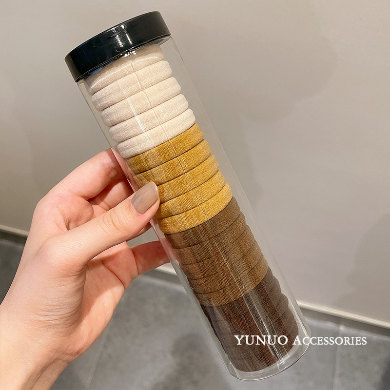 Banda de pelo sin costura banda de goma elástica alta corbata de pelo para adultos cuerda de pelo grueso corbata de pelo femenino corbata de pelo simple de Corea del Sur joyería de cuerda de pelo simple