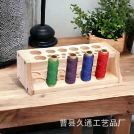 印花工具架多孔榉木工具台收纳盒皮革手缝皮革工具木架收纳架子