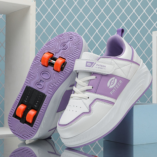 Girls' heelloo shoes spring 2025 new children's four-wheel gliding skates medium and large children's sports pulley shoes
