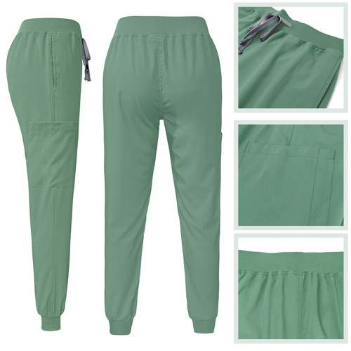 Elastic surgical gown for men and women, short-sleeved surgical attire for oral nurses and doctors, pet hospital medical long-sleeved workwear