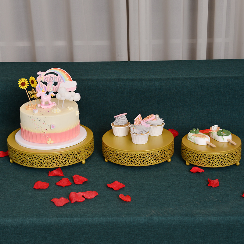 Estilo europeo creativo de oro hueco soporte de la torta accesorios de la boda decoración de la Mesa de postre tienda de postres mesa de postre plato de fruta image 4