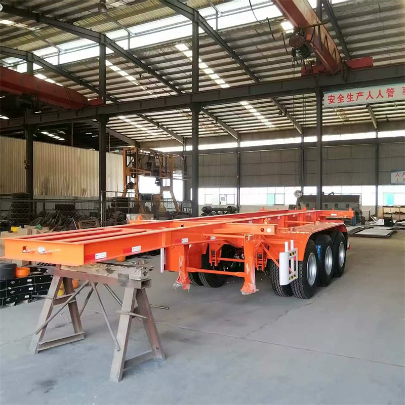 40-футовый контейнерный скелетный полуприцеп трехосный для опасных грузов, скелетный контейнер для морского порта, скелетный грузовик