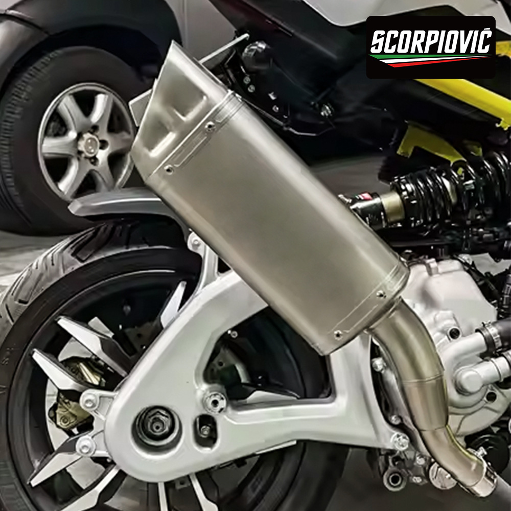 Yitajie Dragster200 150 Modified Stainless Steel Front Exhaust Pipe and Tail Muffler Set