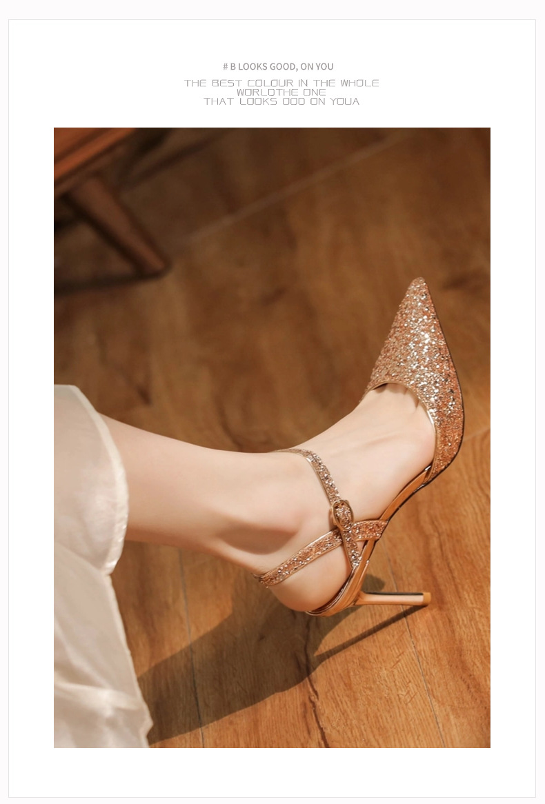 2024 Neues Pailletten-Stirnband, hinten leere High Heels, Sandalen, zwei Tragen, High Heels, High Heels, Eleganz, Pendeln, professionelles Bankett_voghion.com