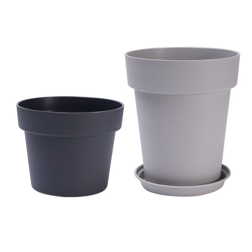 Nordic simple thickened resin flower pot balcony rose planting pot large plastic round Hollen flower pot